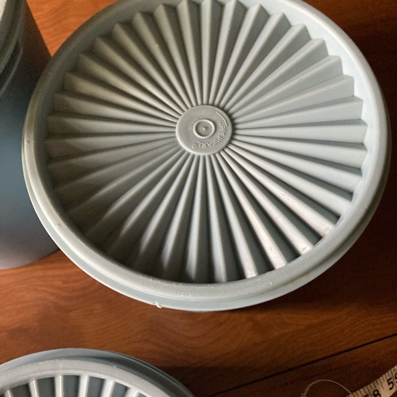 VTG Tupperware Blue Nesting Accordion Servlier Lid Canister Set - Picture 4 of 16